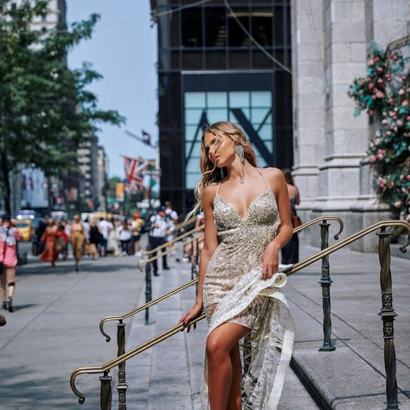 Handmade Full Beaded Wedding Dress.Shining Gala Evening Gown. Luxury Dress - Picture 2 of 14